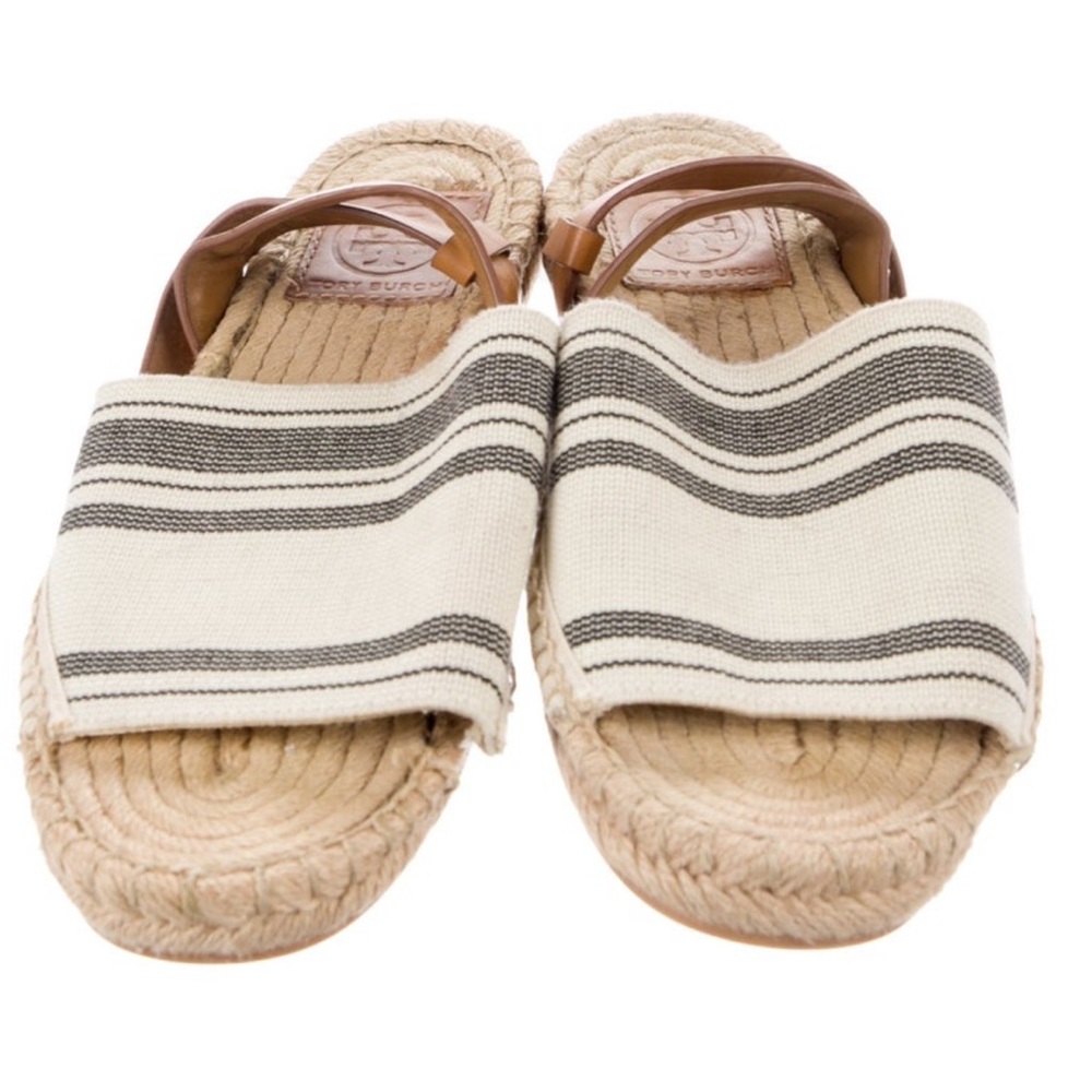 Tory Burch canvas printed espadrille, size 6.5
